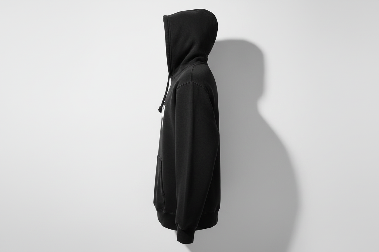 Czarna bluza Stussy - widok z boku