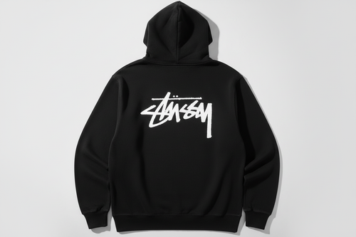 Czarna bluza Stussy - widok z tyłu